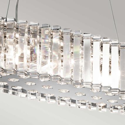 Kichler - Lámpara de araña LED para cuarto de baño CRYSTAL SKYE 8xG9/3W/230V IP44