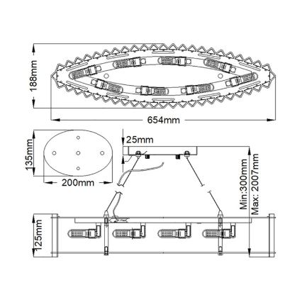 Kichler - Lámpara de araña LED para cuarto de baño CRYSTAL SKYE 8xG9/3W/230V IP44