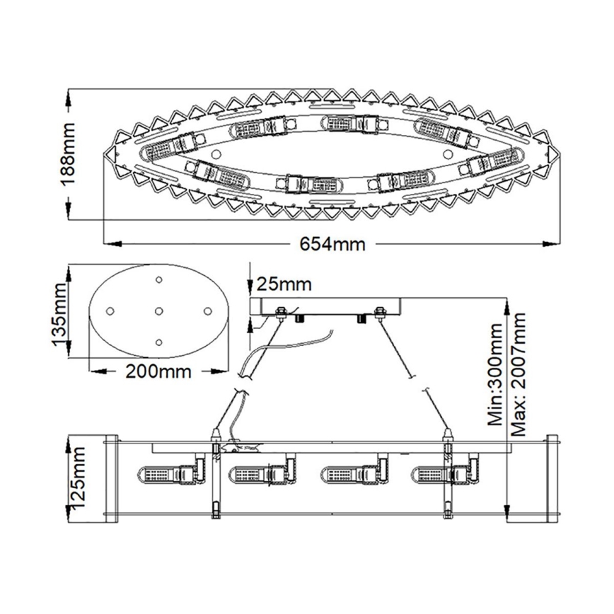 Kichler - Lámpara de araña LED para cuarto de baño CRYSTAL SKYE 8xG9/3W/230V IP44