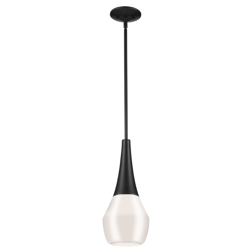 Kichler - Lámpara de suspensión DEELA con varilla 1xE27/60W/230V Ø 17,8 cm negra