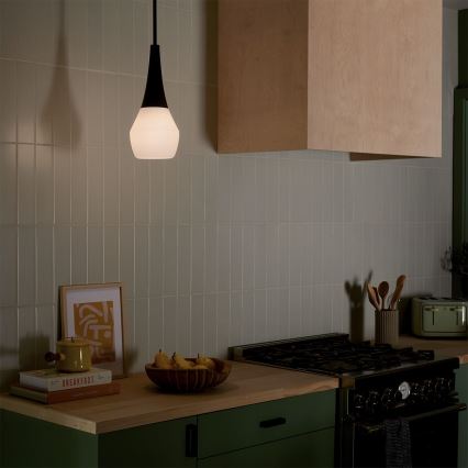 Kichler - Lámpara de suspensión DEELA con varilla 1xE27/60W/230V Ø 17,8 cm negra