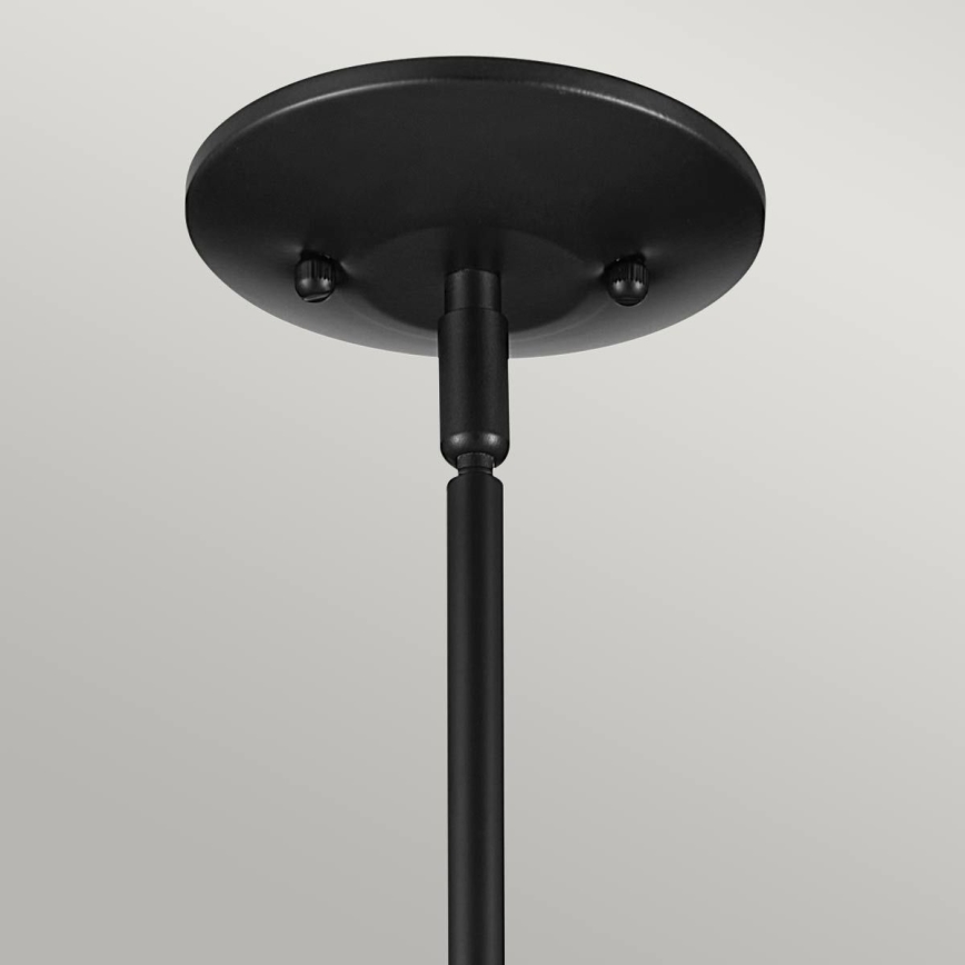 Kichler - Lámpara de suspensión DEELA con varilla 1xE27/60W/230V Ø 17,8 cm negra