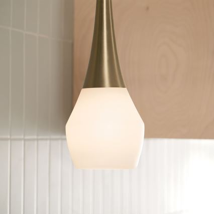 Kichler - Lámpara colgante DEELA 1xE27/60W/230V diá. 17,8 cm latón