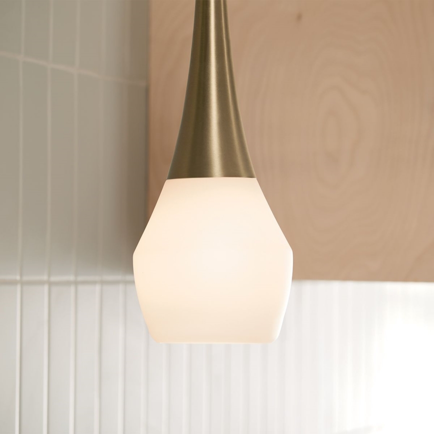 Kichler - Lámpara colgante DEELA 1xE27/60W/230V diá. 17,8 cm latón