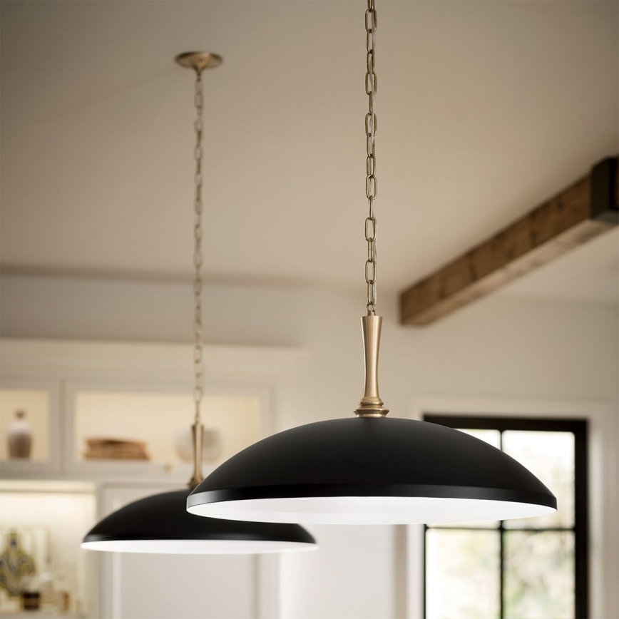 Kichler - Lámpara colgante con cadena DELAROSA 1xE27/60W/230V negro/latón