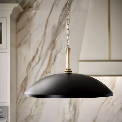 Kichler - Lámpara colgante con cadena DELAROSA 1xE27/60W/230V negro/latón