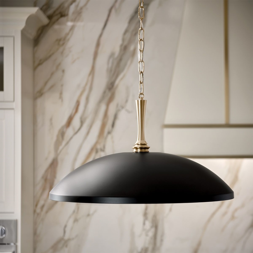 Kichler - Lámpara colgante con cadena DELAROSA 1xE27/60W/230V negro/latón