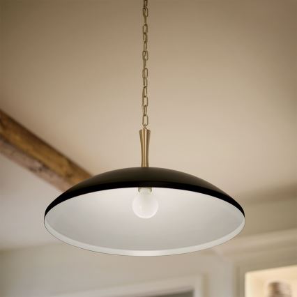 Kichler - Lámpara colgante con cadena DELAROSA 1xE27/60W/230V negro/latón