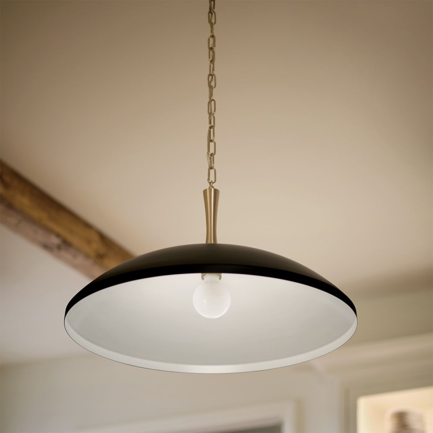 Kichler - Lámpara colgante con cadena DELAROSA 1xE27/60W/230V negro/latón