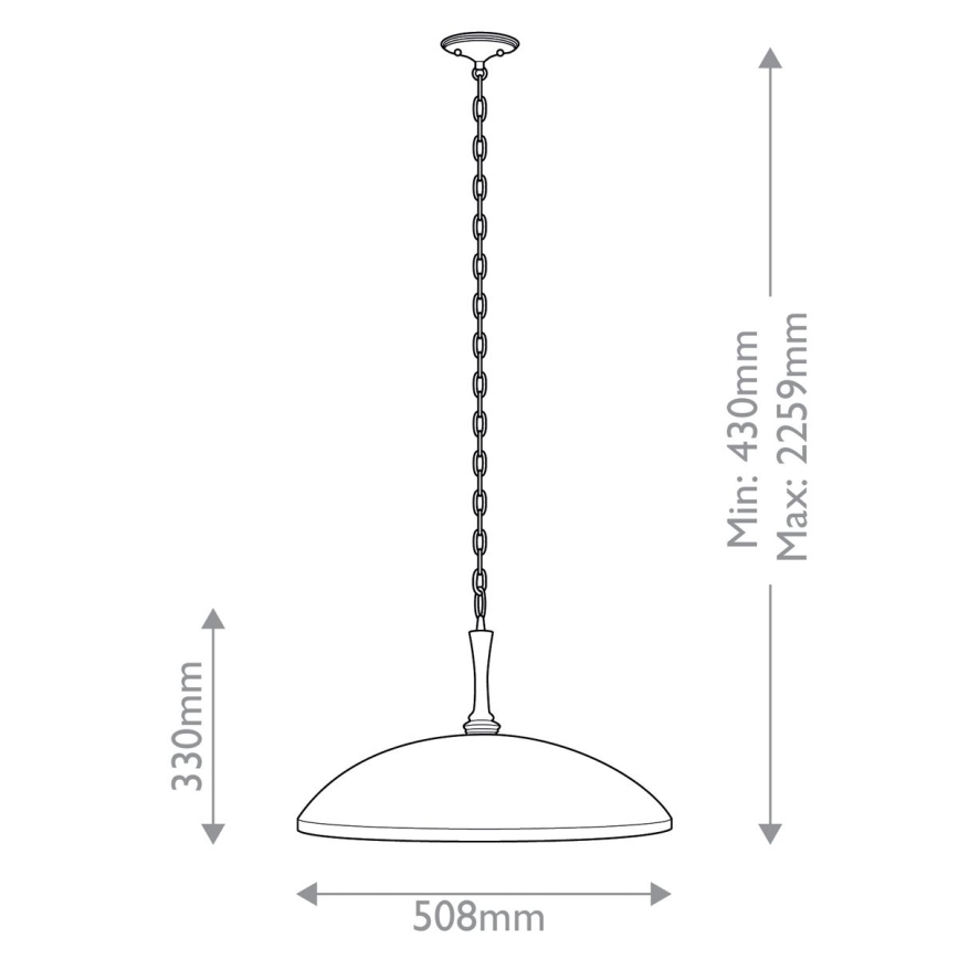 Kichler - Lámpara colgante con cadena DELAROSA 1xE27/60W/230V blanco/latón