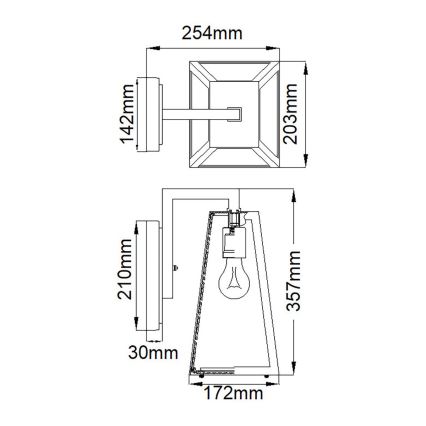 Kichler - Aplique de exterior DELISON 1xE27/60W/230V IP44