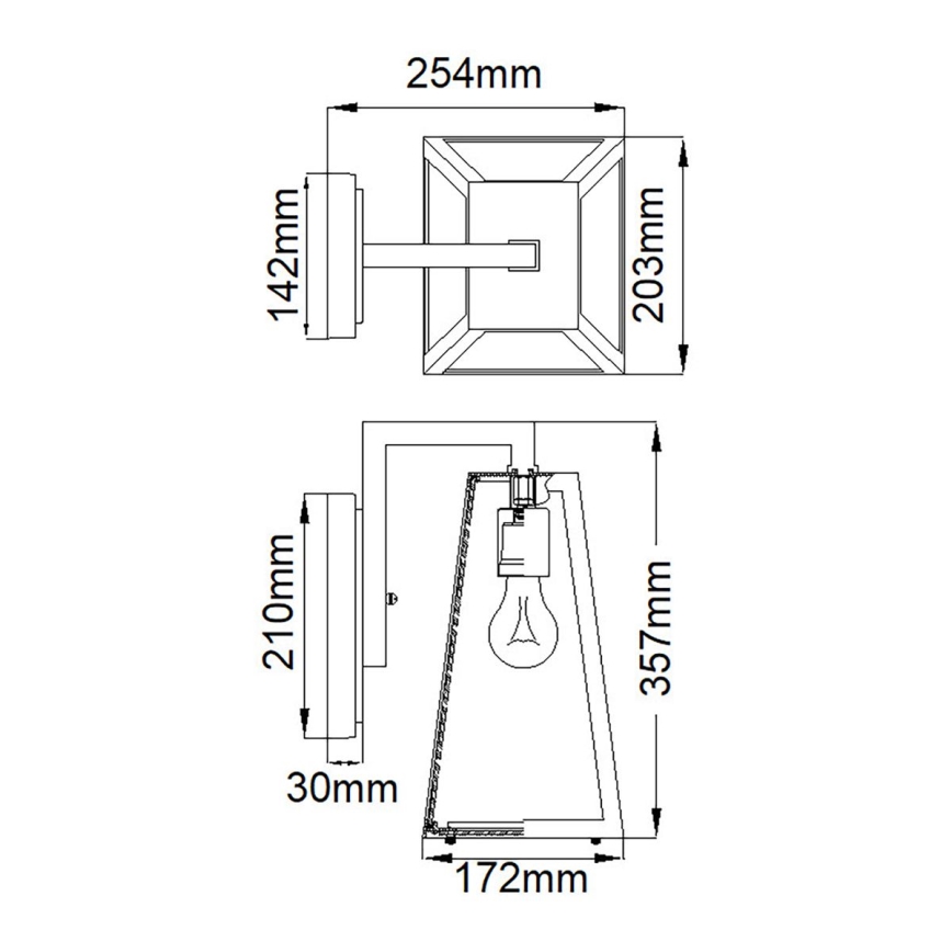 Kichler - Aplique de exterior DELISON 1xE27/60W/230V IP44