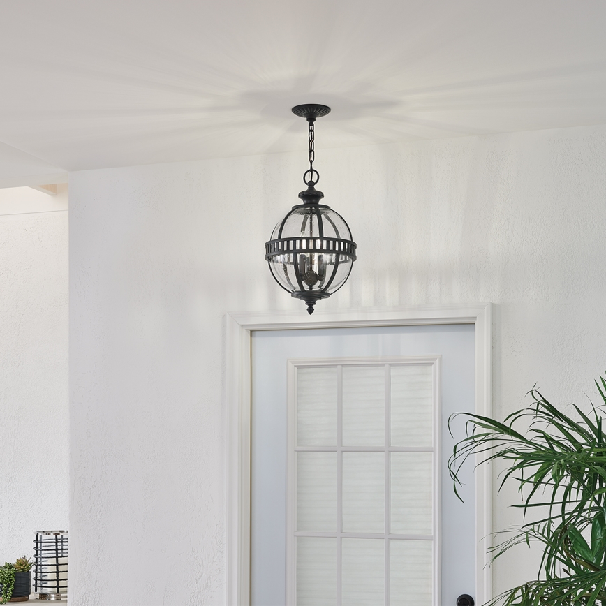 Kichler - Lámpara de exterior colgante en cadena HALLERON 3xE14/60W/230V IP44