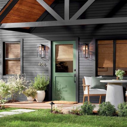 Kichler - Aplique de exterior HONE 1xE27/60W/230V IP44 negro