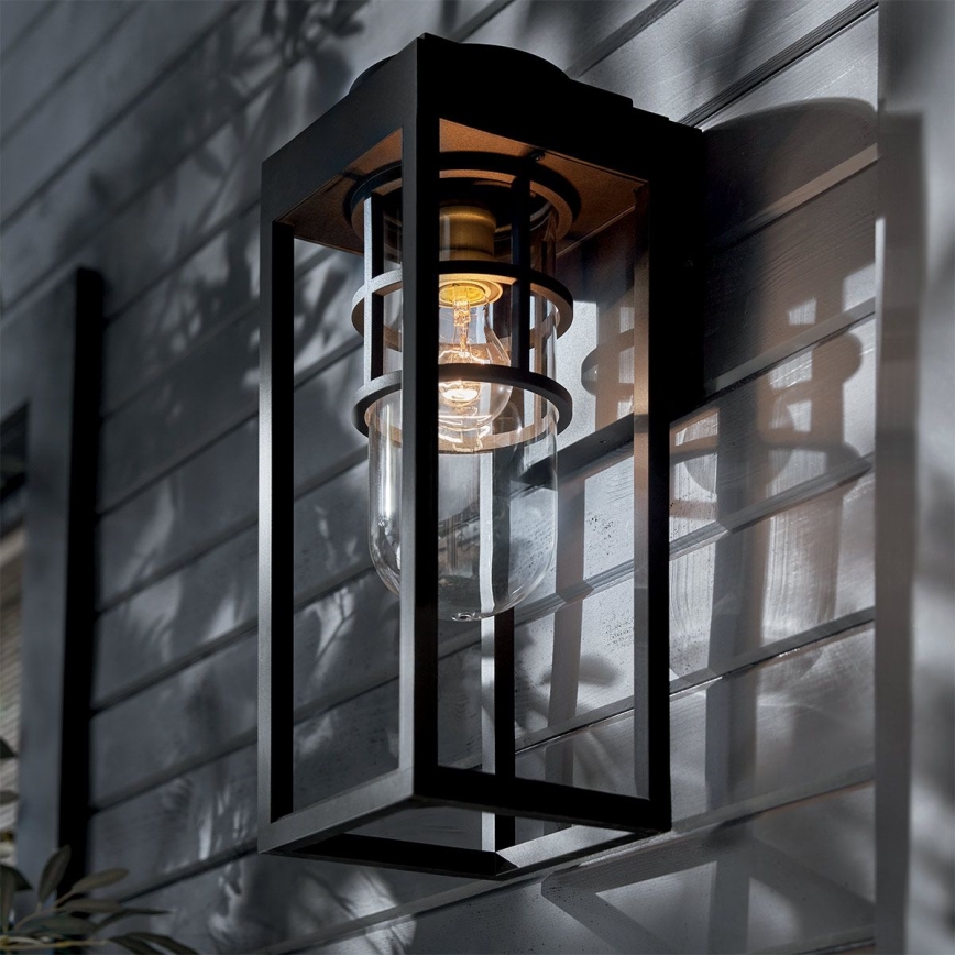 Kichler - Aplique de exterior HONE 1xE27/60W/230V IP44 negro
