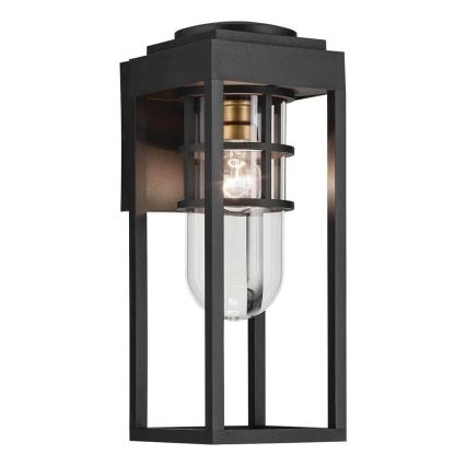 Kichler - Aplique de pared exterior HONE M 1xE27/60W/230V IP44 negro