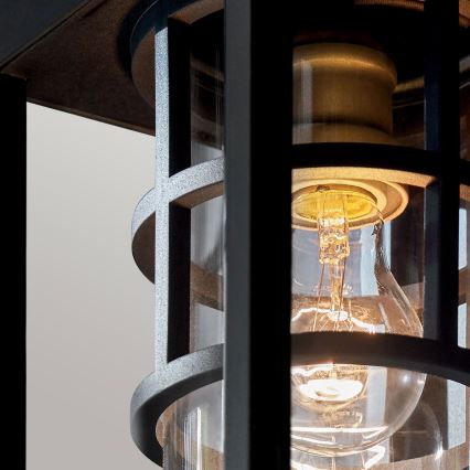 Kichler - Aplique de pared exterior HONE M 1xE27/60W/230V IP44 negro