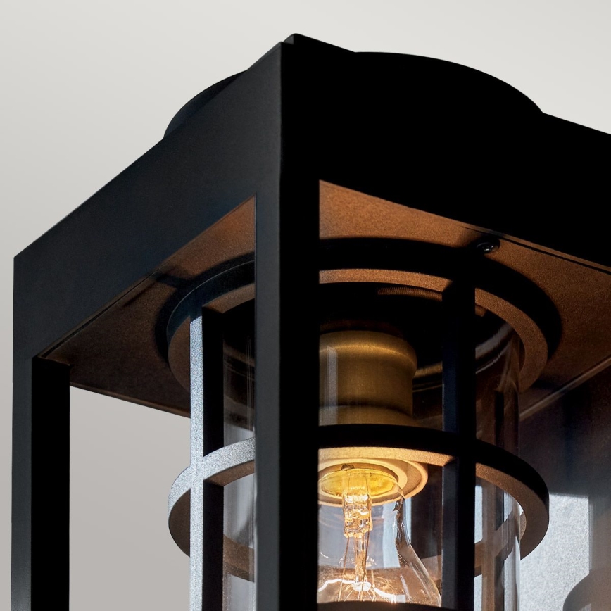 Kichler - Aplique de pared exterior HONE M 1xE27/60W/230V IP44 negro