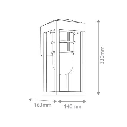 Kichler - Aplique de exterior HONE 1xE27/60W/230V IP44 negro