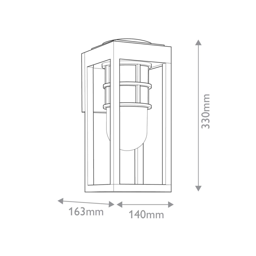 Kichler - Aplique de exterior HONE 1xE27/60W/230V IP44 negro