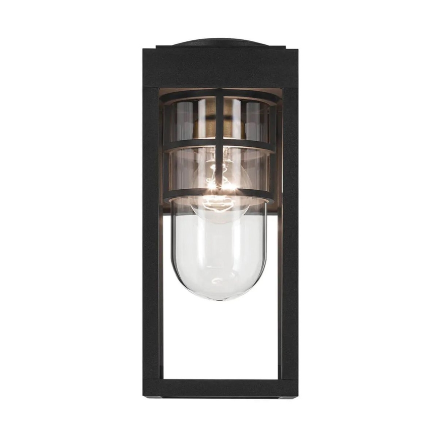 Kichler - Aplique de pared exterior HONE S 1xE27/60W/230V IP44 negro