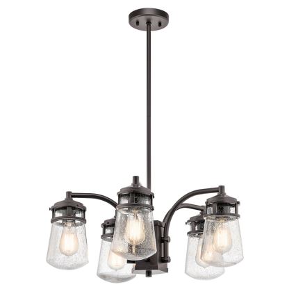 Kichler - Lámpara de araña de exterior en poste LYNDON 5xE27/60W/230V IP44