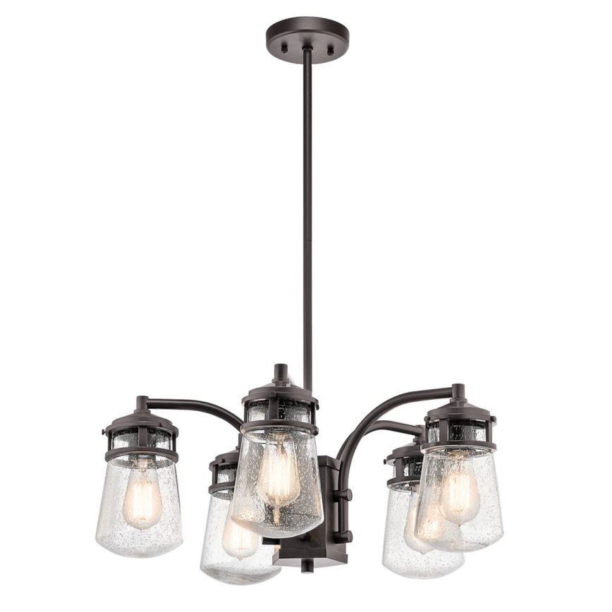 Kichler - Lámpara de araña de exterior en poste LYNDON 5xE27/60W/230V IP44