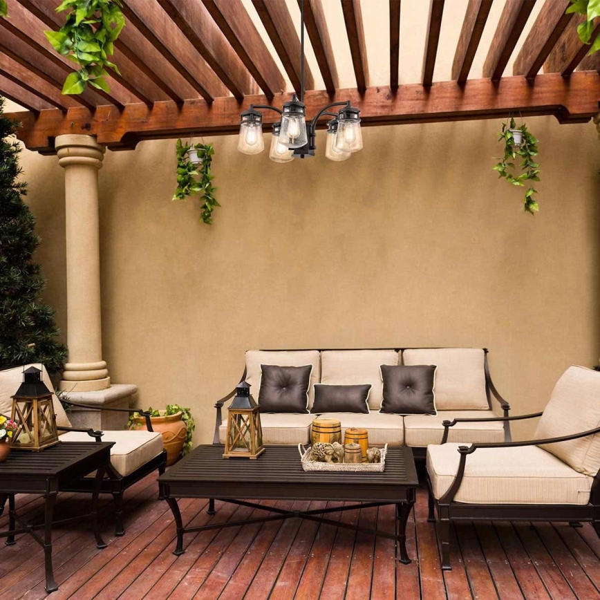Kichler - Lámpara de araña de exterior en poste LYNDON 5xE27/60W/230V IP44
