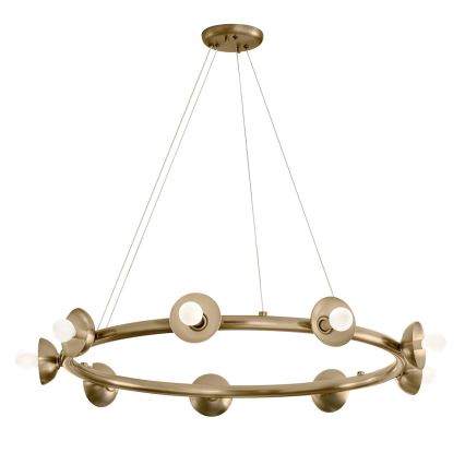 Kichler - Lámpara colgante con cable PALTA 9xE14/40W/230V dorada