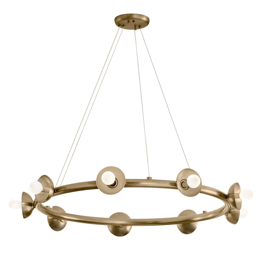 Kichler - Lámpara colgante con cable PALTA 9xE14/40W/230V dorada