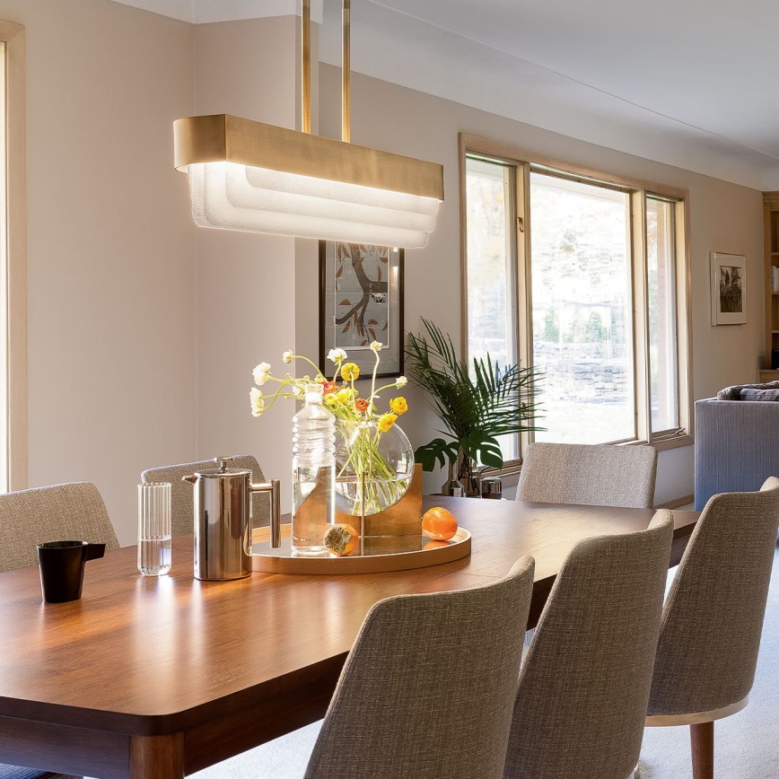 Kichler - Lámpara colgante con varilla SERENE LED/40W/230V dorada