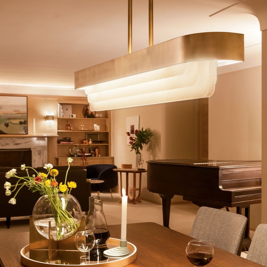 Kichler - Lámpara colgante con varilla SERENE LED/40W/230V dorada