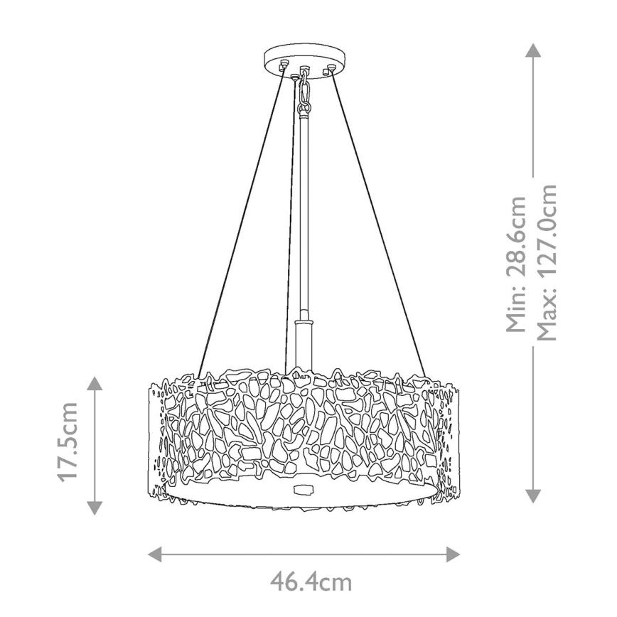 Kichler - Lámpara colgante SILVER CORAL 3xE27/100W/230V cromo mate