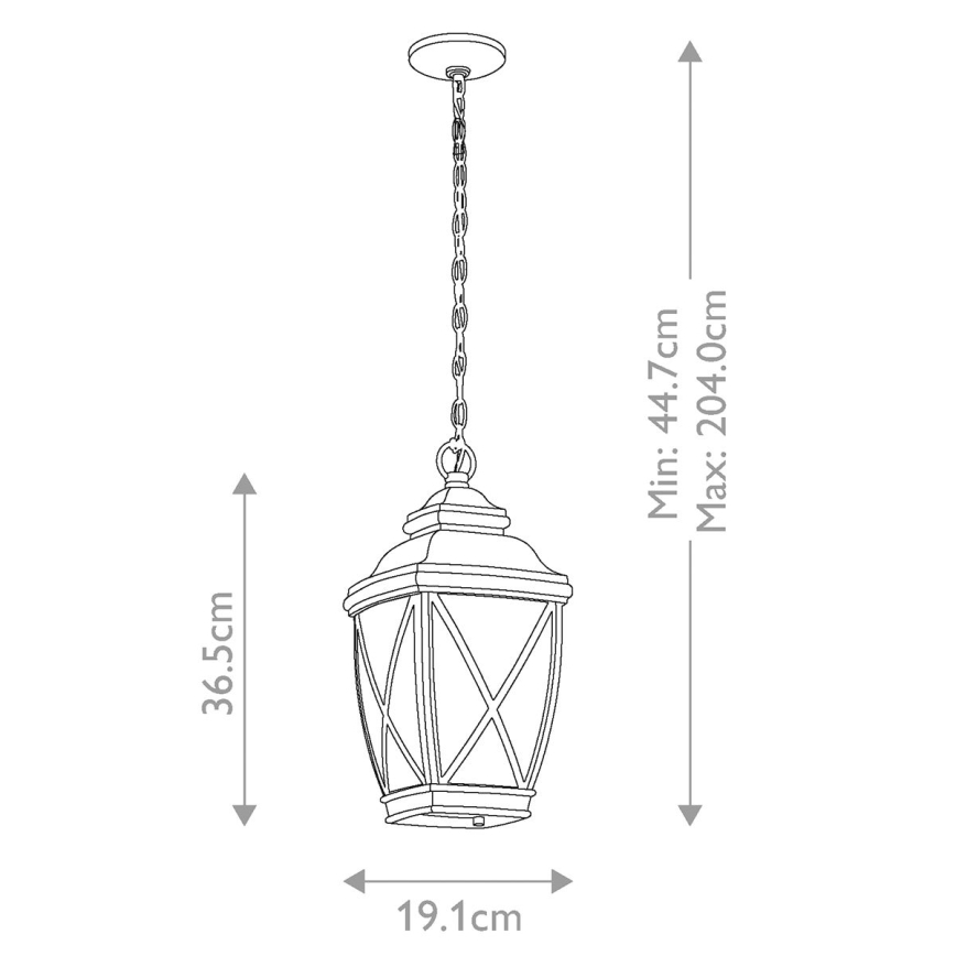 Kichler - Lámpara colgante para exterior TANGIER 1xE27/60W/230V IP44