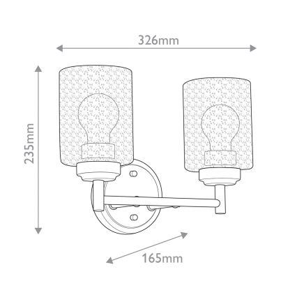 Kichler - Aplique WINSLOW 2xE27/60W/230V latón
