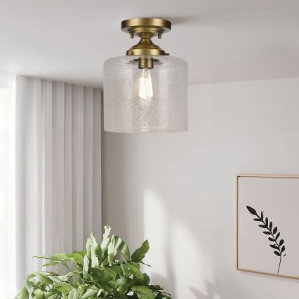 Kichler - Plafón WINSLOW 1xE27/60W/230V diá. 21,6 cm latón