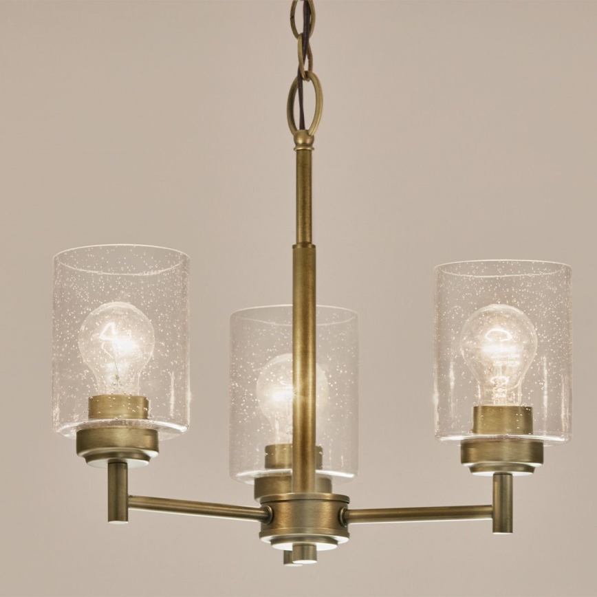 Kichler - Lámpara colgante con cadena WINSLOW 3xE27/60W/230V diá. 45,8 cm latón