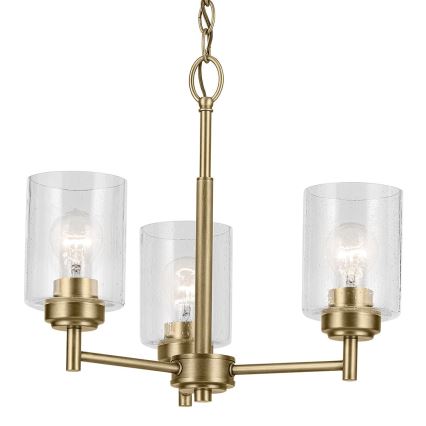 Kichler - Lámpara colgante con cadena WINSLOW 3xE27/60W/230V diá. 45,8 cm latón
