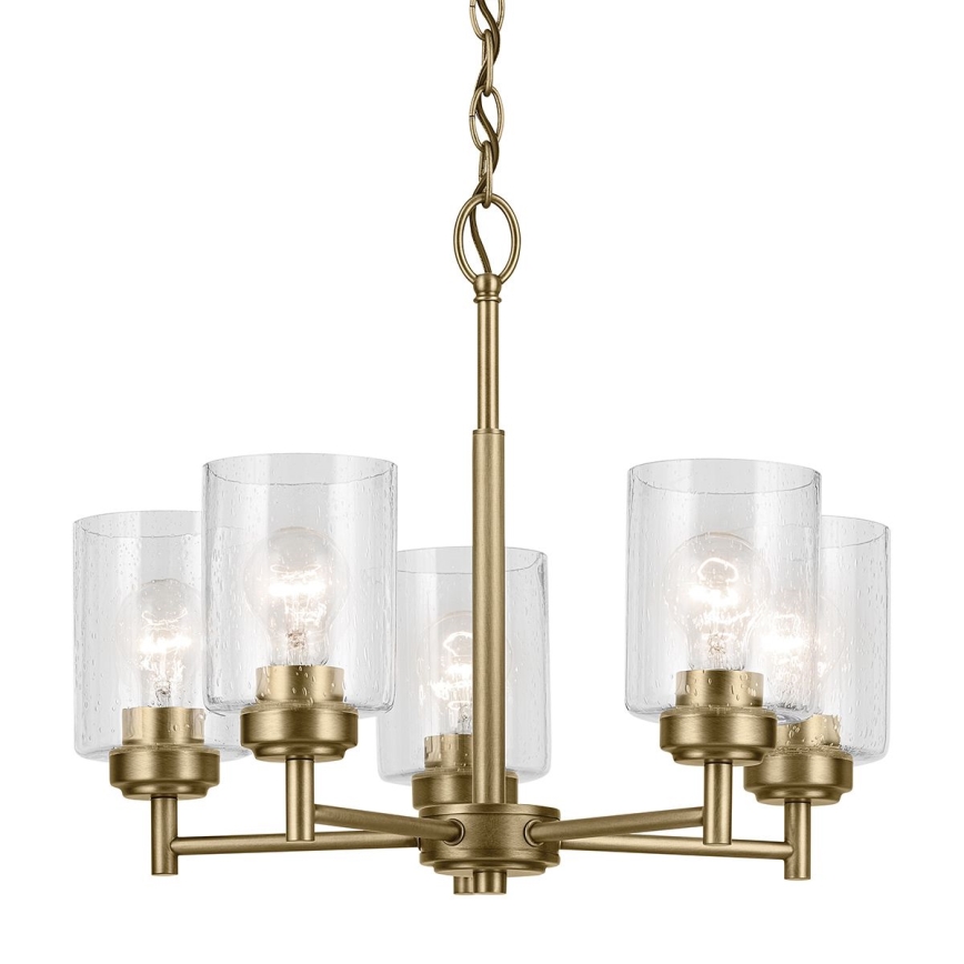 Kichler - Lámpara colgante con cadena WINSLOW 5xE27/60W/230V diá. 50,2 cm latón