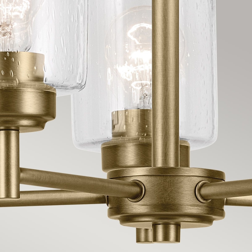 Kichler - Lámpara colgante con cadena WINSLOW 5xE27/60W/230V diá. 50,2 cm latón