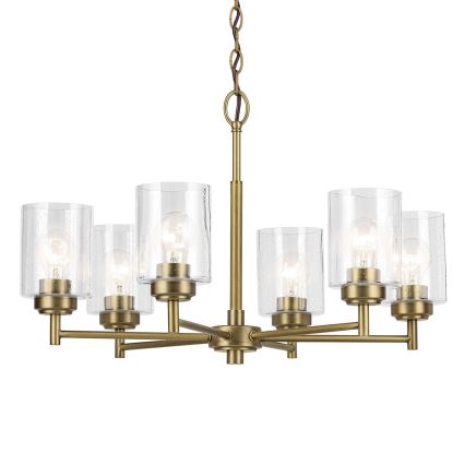 Kichler - Lámpara colgante con cadena WINSLOW 6xE27/60W/230V diá. 66 cm latón