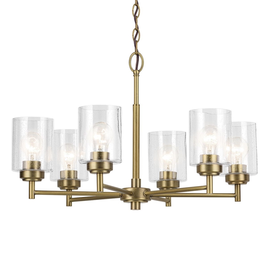 Kichler - Lámpara colgante con cadena WINSLOW 6xE27/60W/230V diá. 66 cm latón