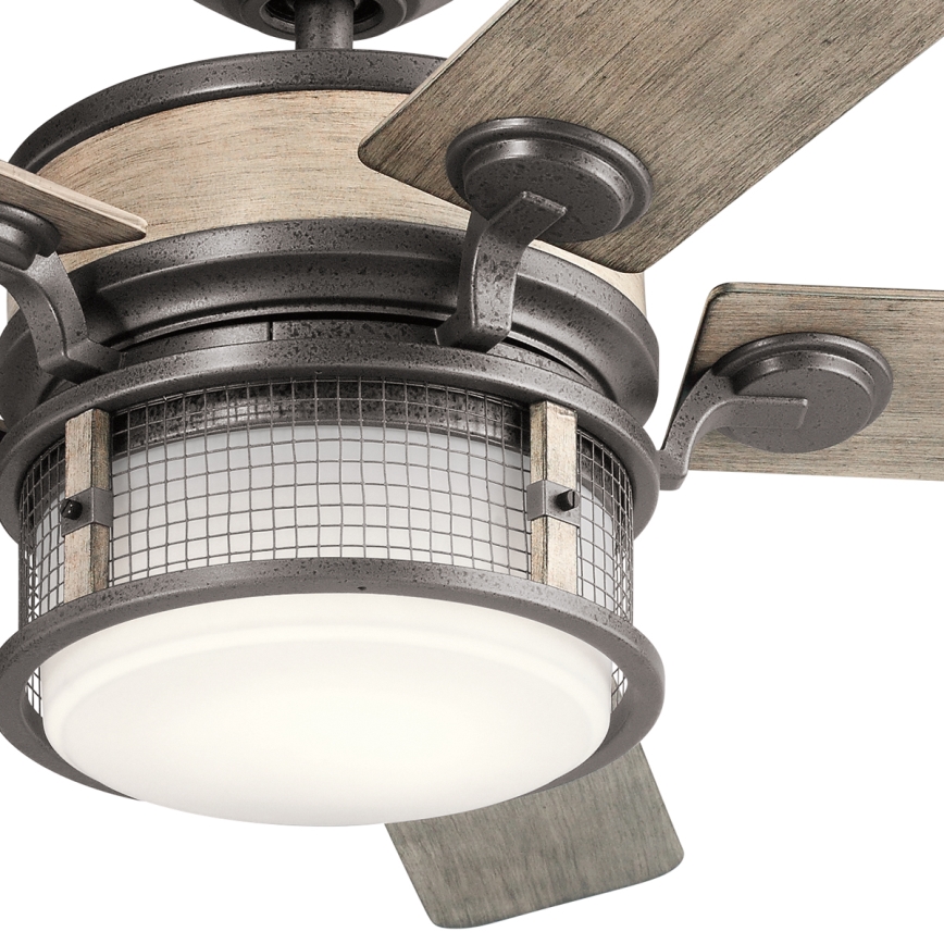 Kichler - Ventilador de techo LED regulable AHRENDALE LED/10W/230V IP44 + control remoto