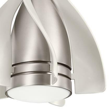 Kichler - Ventilador de techo LED regulable TERNA LED/10W/230V cromo mate/blanco + control remoto