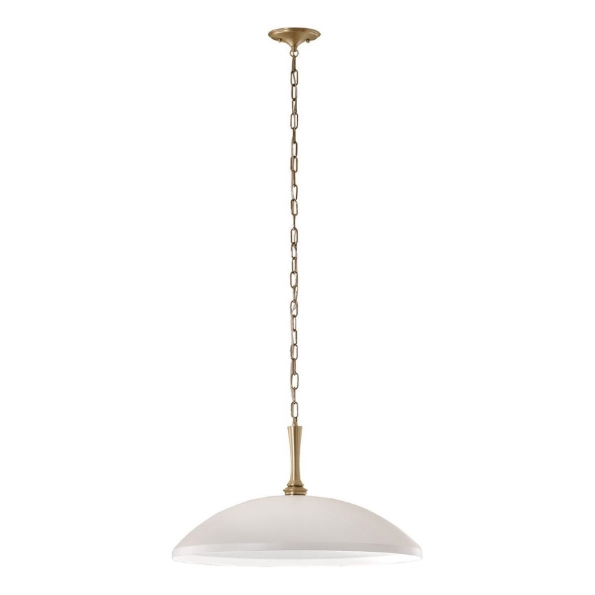 Kichler - Lámpara colgante con cadena DELAROSA 1xE27/60W/230V blanco/latón