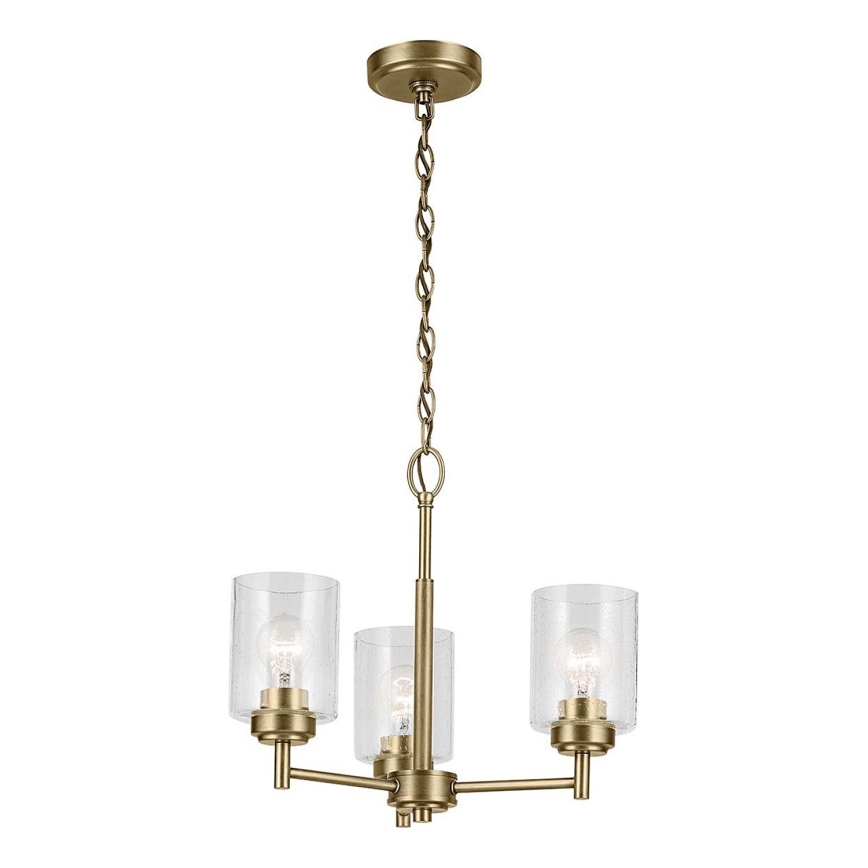 Kichler - Lámpara colgante con cadena WINSLOW 3xE27/60W/230V diá. 45,8 cm latón