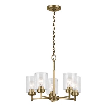 Kichler - Lámpara colgante con cadena WINSLOW 5xE27/60W/230V diá. 50,2 cm latón