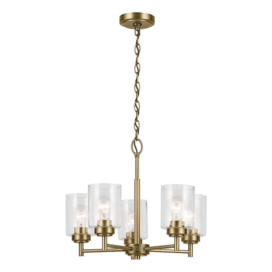 Kichler - Lámpara colgante con cadena WINSLOW 5xE27/60W/230V diá. 50,2 cm latón