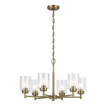 Kichler - Lámpara colgante con cadena WINSLOW 6xE27/60W/230V diá. 66 cm latón