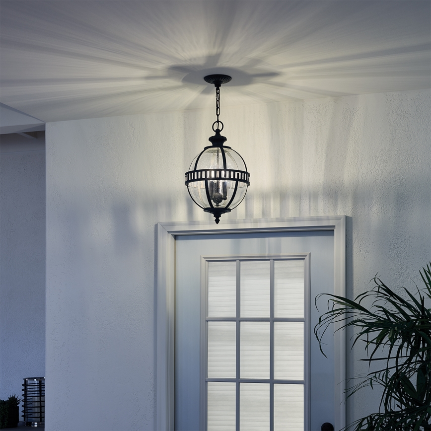Kichler - Lámpara colgante para exterior HALLERON 3xE14/60W/230V IP44